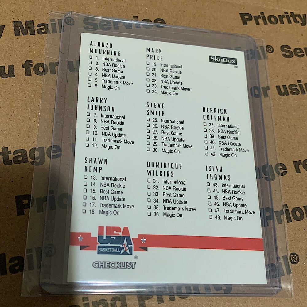‘94 USA Basketball SkyBox Checklist Card